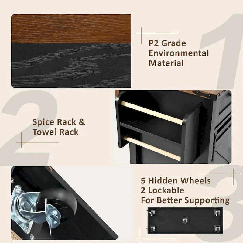 Îlot de cuisine de style champêtre avec prise de courant