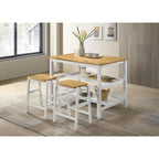 Table de comptoir de cuisine îlot marron et blanc avec support pour casseroles
