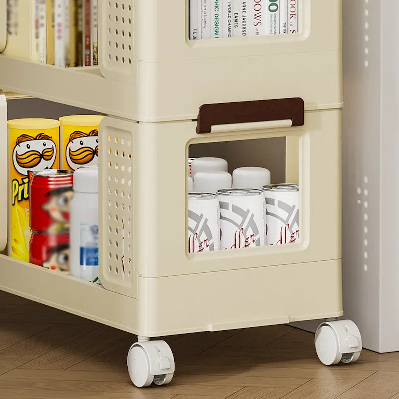 Chariot de cuisine mobile à 3 niveaux avec roulettes verrouillables